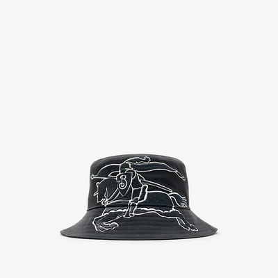 EKD Cotton Bucket Hat in Charcoal - Men | Burberry® Official