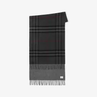 Reversible Check Cashmere Scarf in Charcoal | Burberry® Official