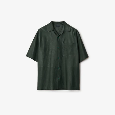 Leather Shirt in Jungle - Men | Burberry® Official