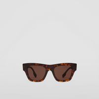 Square Frame Sunglasses in Dark Tortoiseshell - Men | Burberry® Official