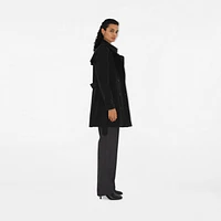 Short Chelsea Heritage Trench Coat in Black - Women, Cotton Gabardine | Burberry® Official