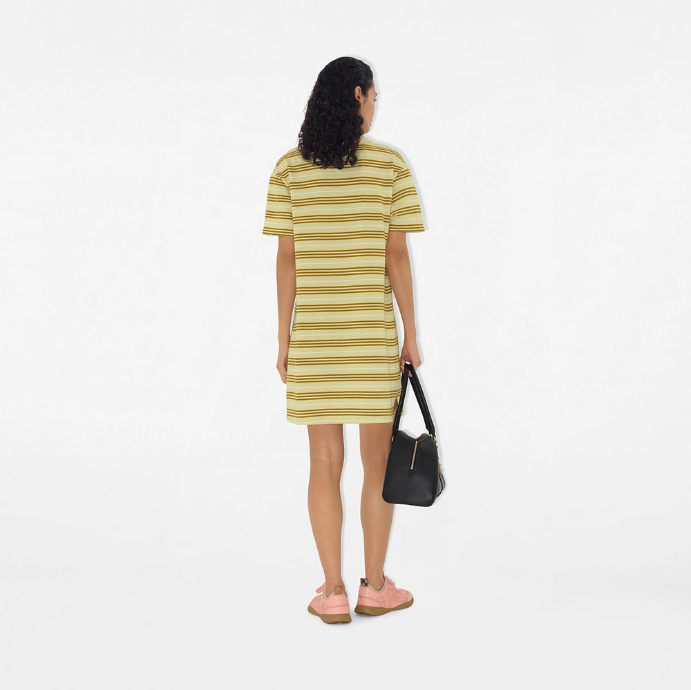 Striped Cotton Polo Shirt Dress in Alabaster - Women | Burberry® Official