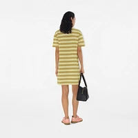 Striped Cotton Polo Shirt Dress in Alabaster - Women | Burberry® Official