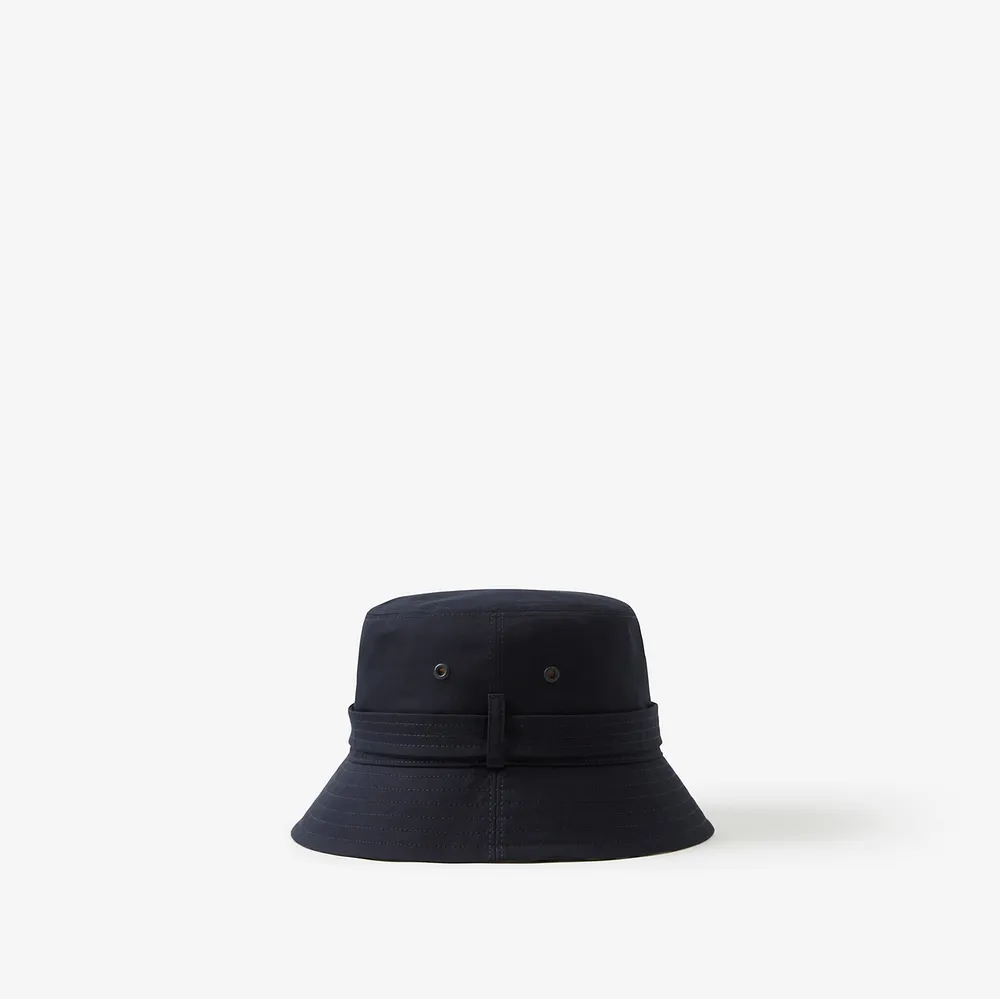 Cotton Gabardine Belted Bucket Hat in Coal blue - Men | Burberry® Official