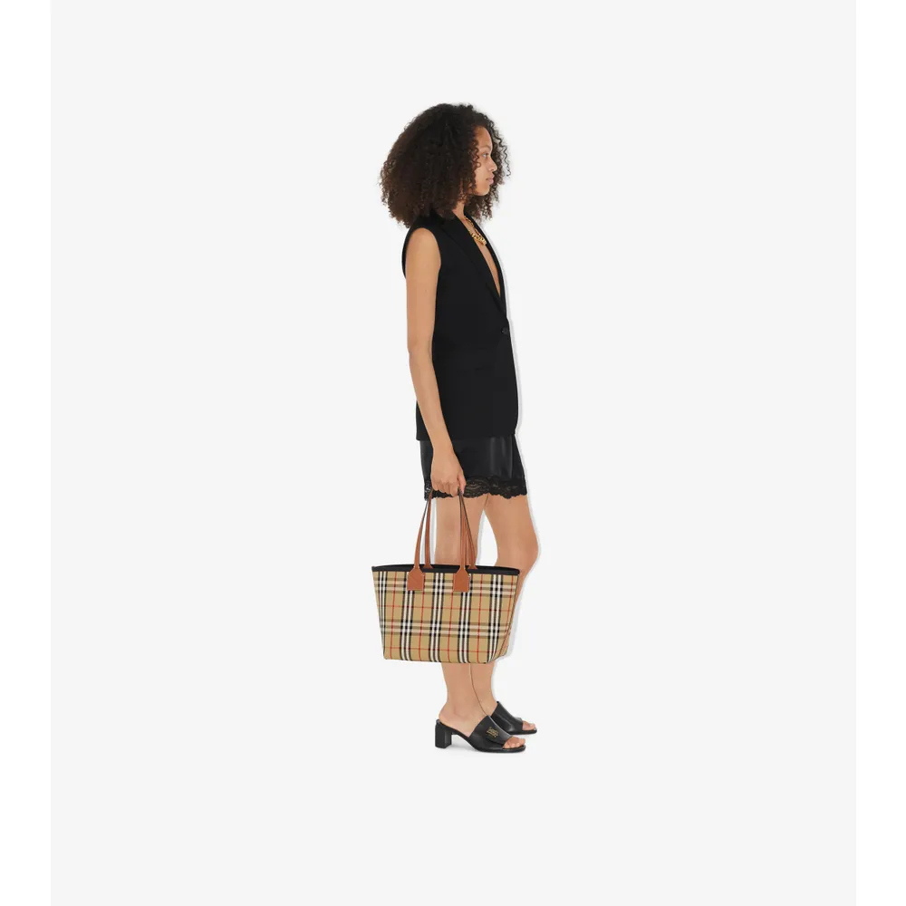 Medium London Tote Bag in Briar Brown/black