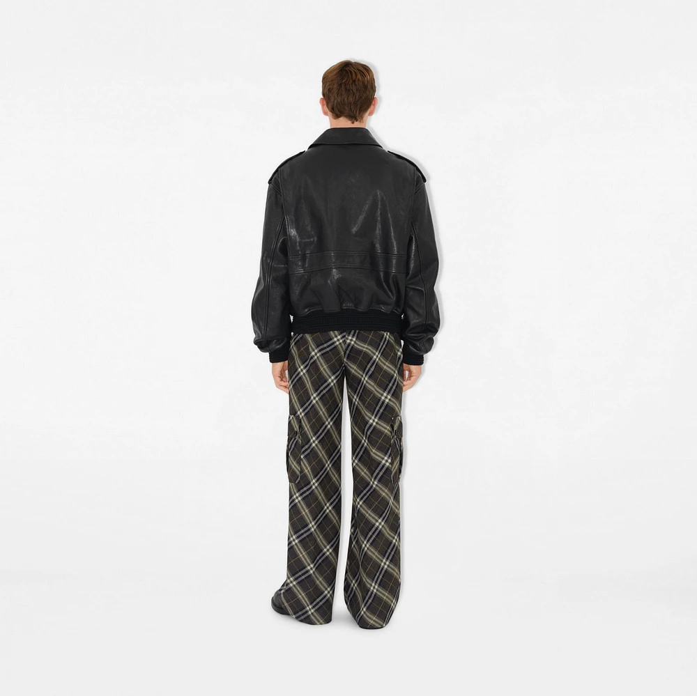 Leather Bomber Jacket in Black - Men | Burberry® Official