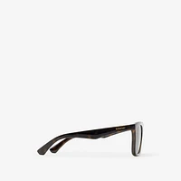 Embossed Check Square Sunglasses in Tortoiseshell - Men | Burberry® Official