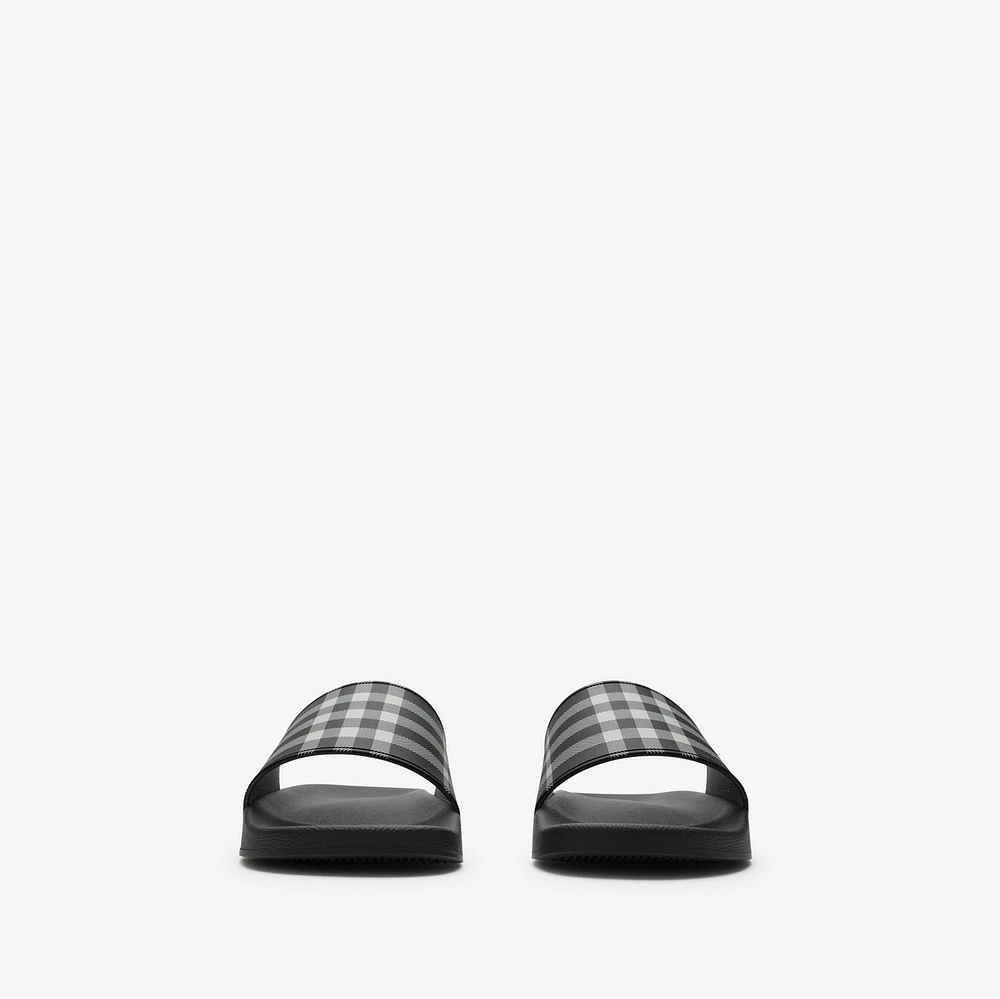 Check Slides in Black/calico - Men, Technical | Burberry® Official