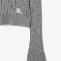 Cashmere Cardigan in Light grey melange - Women | Burberry® Official