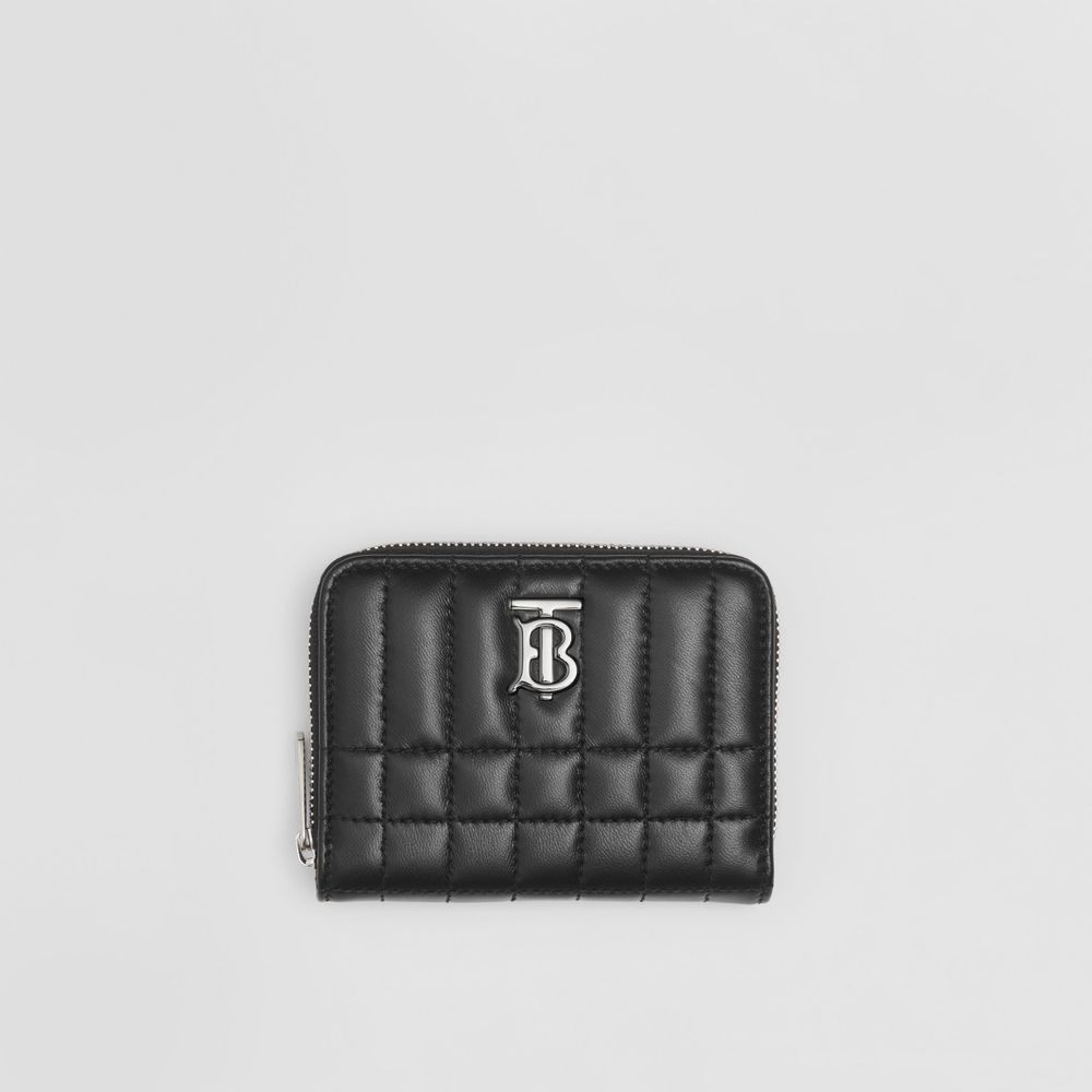 Quilted Leather Lola Zip Wallet in Black/palladium - Women | Burberry® Official