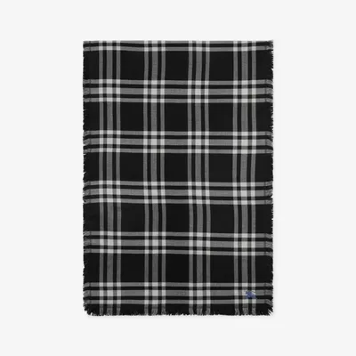 Reversible Check Wool Silk Scarf in | Burberry® Official