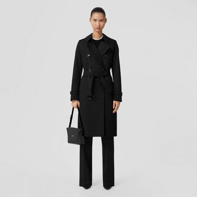 The Long Kensington Heritage Trench Coat Black - Women | Burberry® Official