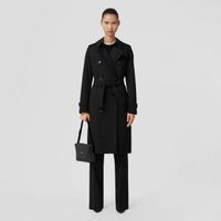 The Long Kensington Heritage Trench Coat Black - Women | Burberry® Official