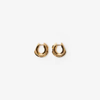 Small Hollow Hoop Earrings in Gold - Women | Burberry® Official