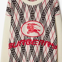 Argyle Check Wool Blend Sweater in Chalk white - Men | Burberry® Official