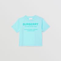 Horseferry Print Cotton T-shirt Light Aqua Blue - Children | Burberry® Official