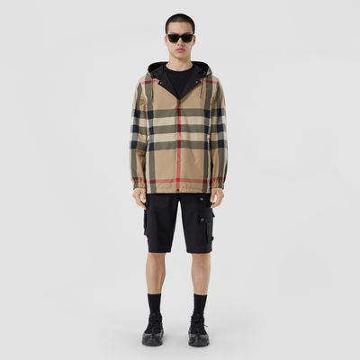 Reversible Check Hooded Jacket Archive Beige | Burberry® Official