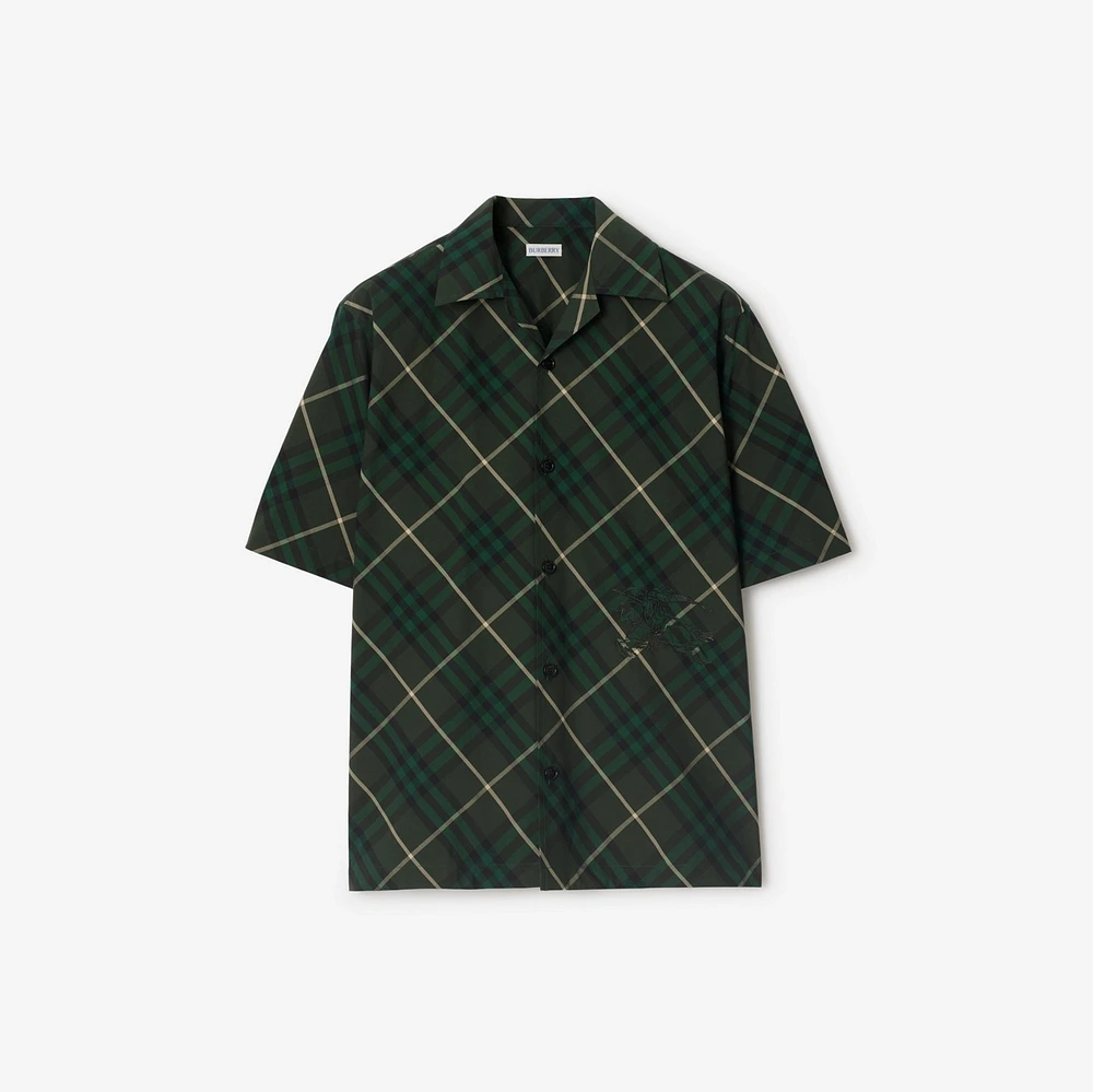Check Cotton Shirt in Jungle - Men | Burberry® Official
