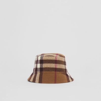 Exaggerated Check Wool Bucket Hat Birch Brown | Burberry® Official