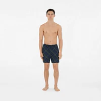 Check Swim Shorts in Midnight - Men, Nylon | Burberry® Official