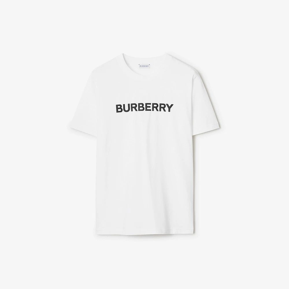 Logo Cotton T-shirt in White - Women | Burberry® Official