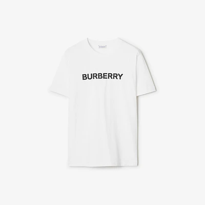 Logo Cotton T-shirt in White - Women | Burberry® Official