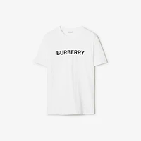 Logo Cotton T-shirt in White - Women | Burberry® Official
