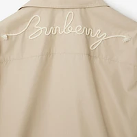 Relaxed Fit Knot Logo Cotton Poplin Shirt in Fossil - Men | Burberry® Official