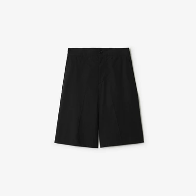 Cotton Blend Tailored Shorts in Black - Men | Burberry® Official