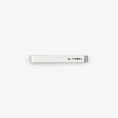 Burberry Tie Clip With Logo in Metallic for Men