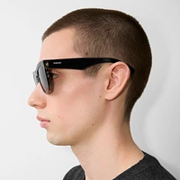 Check Square Sunglasses in Black/check | Burberry® Official