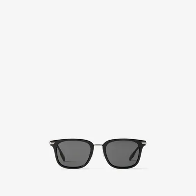 Square Frame Sunglasses in Black/palladium | Burberry® Official