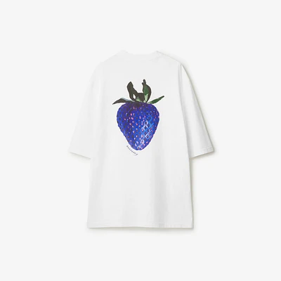 Strawberry Cotton T-shirt in White - Men | Burberry® Official