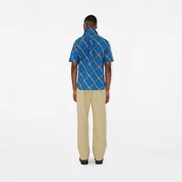 Regular Fit Check Cotton Shirt in Hyacinth - Men | Burberry® Official