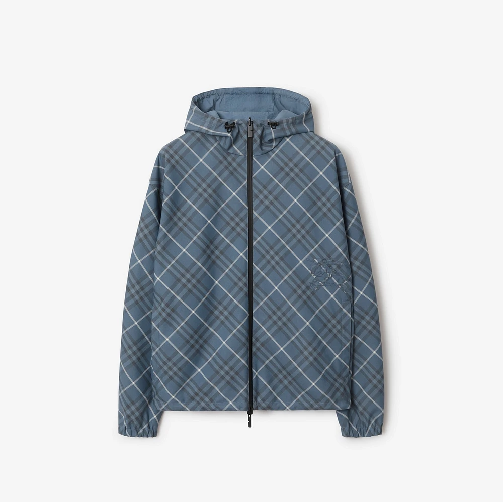 Reversible Check Hooded Jacket in Pewter - Men | Burberry® Official