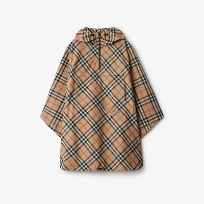 Packaway Check Twill Cape in Sand | Burberry® Official