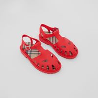 Vintage Check-lined Rubber Sandals Bright Red - Children | Burberry® Official