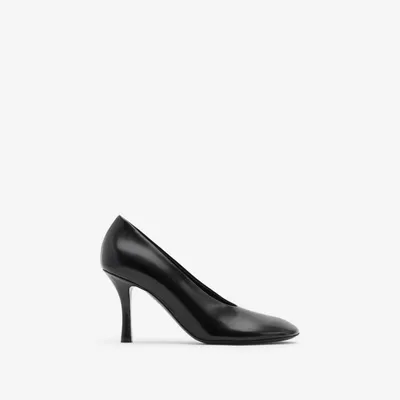 Leather Baby Pumps in Black - Women | Burberry® Official