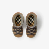 Check Rubber Marsh High Boots in Sand 15/3 Update Tab 1 - Children | Burberry® Official