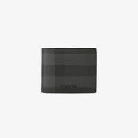 Check Slim Bifold Wallet in Charcoal - Men, Canvas | Burberry® Official