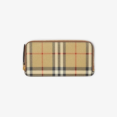 Large Check Zip Card Case in Archive beige/briar brown - Women | Burberry® Official