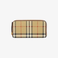 Large Check Zip Card Case in Archive beige/briar brown - Women | Burberry® Official