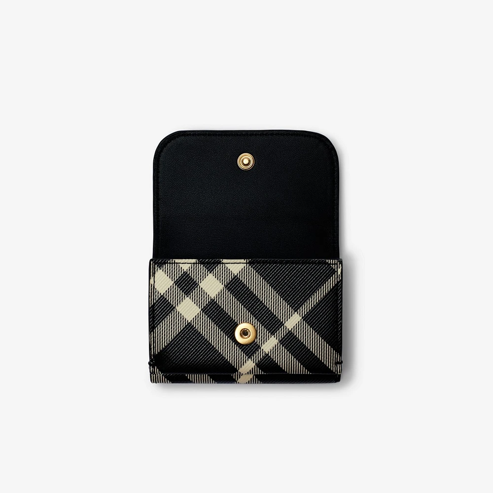 Check Compact Wallet in Black/calico - Women | Burberry® Official