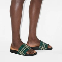 Check Slides in Leaf - Men, Technical | Burberry® Official
