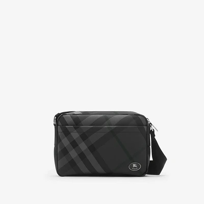 Slim Grid Crossbody Bag in Charcoal - Men, Nylon, Technical | Burberry® Official