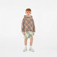 Reversible Check Cotton Blend Jacket in Breeze | Burberry® Official
