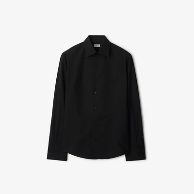 Slim Fit Cotton Silk Tuxedo Shirt in Black - Men | Burberry® Official