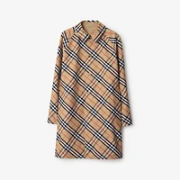 Long Reversible Gabardine Car Coat in Flax - Men, Cotton | Burberry® Official