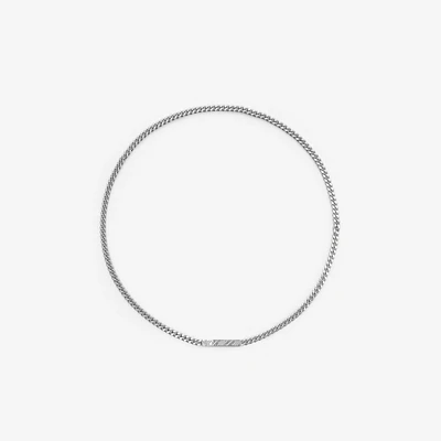 Engraved Check Chain Necklace in Silver - Men | Burberry® Official