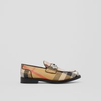 Logo Detail Exaggerated Check Nylon Loafers Archive Beige - Women | Burberry® Official